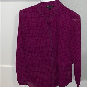 Purple Checked Work Blouse